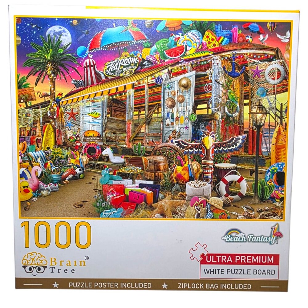 Jigsaw Puzzle 1,000 Pieces Beach Fantasy 27.6" x 19.8" Ultra Premium White Board